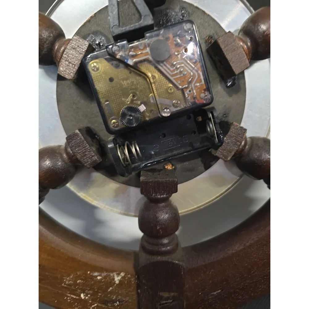 Vintage Seth Thomas Capstan 2326 Nautical Ship Captain's Wheel Wall Clock
